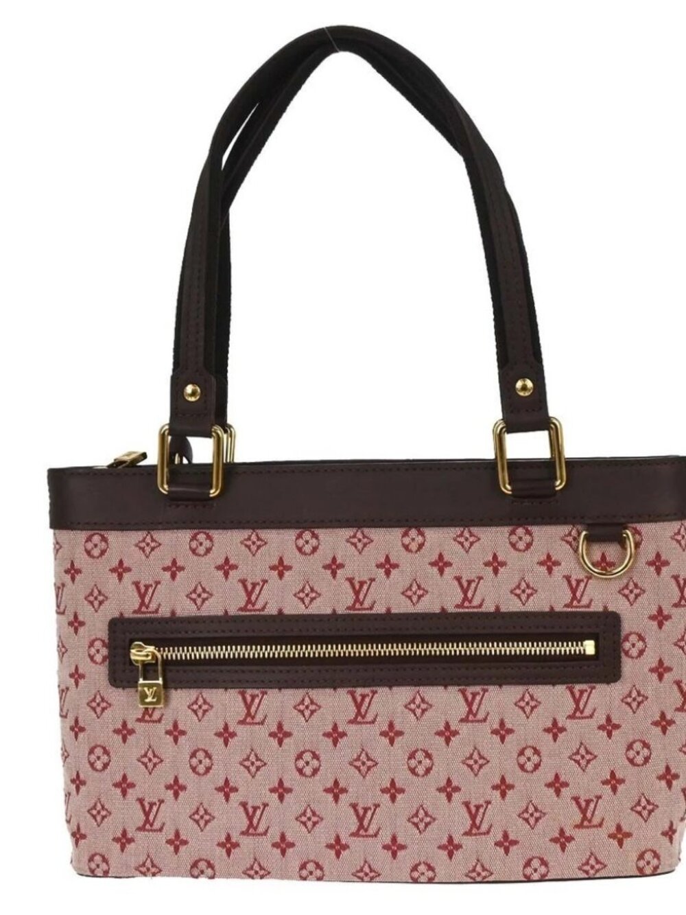 LOUIS VUITTON Monogram Mini Lucille PM Handbag Red